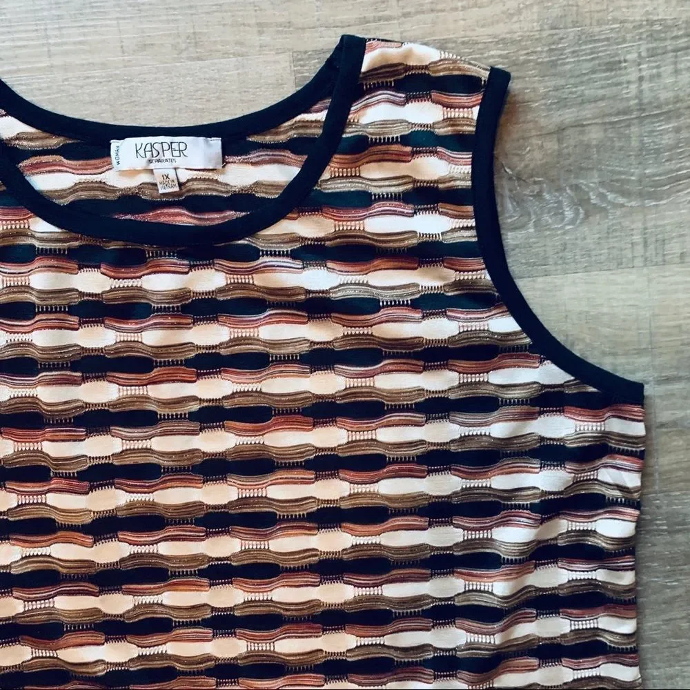 KASPER Separates Multicolor Sleeveless Sweater Knit Top 1X - Picture 14 of 16